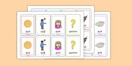 QU Playing Cards Ι F-2 Phonics Resources | Teacher-Made