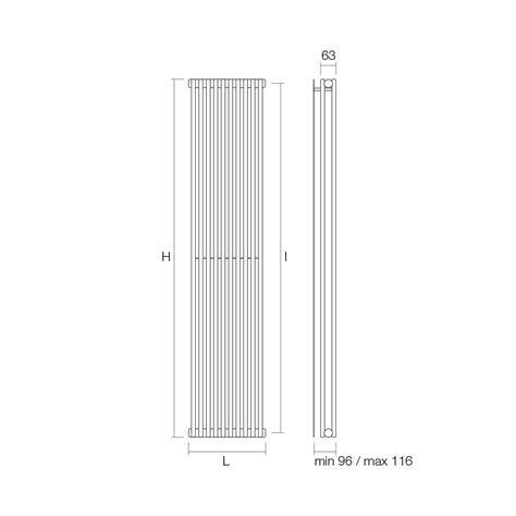 Hydraulic radiator with Double Series of Vertical Elements