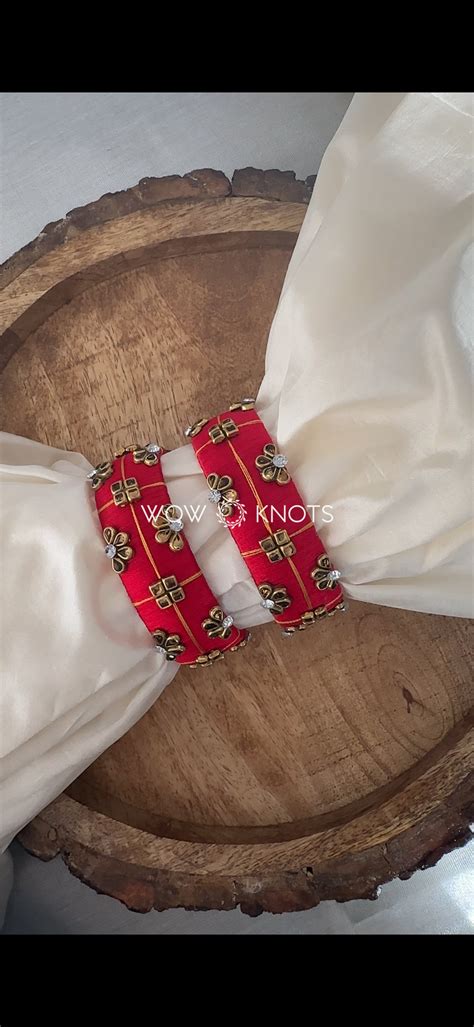 Glossy Gold Floral Kattam Jumbo Kada Bangles – Wow Knots