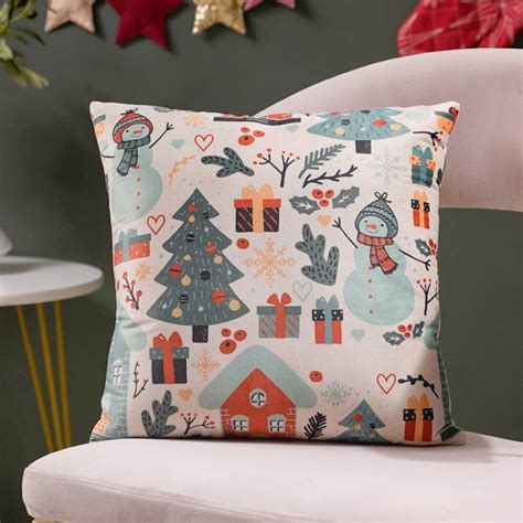 Winter Graphic Velvet Cushion Cover 16 X 16 Inch Online - Premium ...