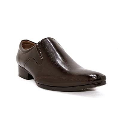 Buy Alberto Calza High Profile Leather Look Formal Shoe Brown at Amazon.in