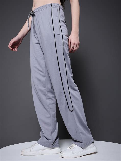 Women Premium Terry Jogger with Side Stripes Ash Grey | PRONK – pronk.in