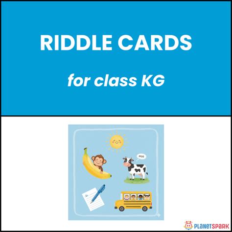 Class KG Riddle Cards Activity | PlanetSpark