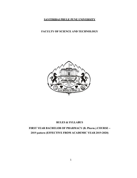 2019 p F. Y. B. Pharmacy 2019 Patt. Syllabus 05 - SAVITRIBAI PHULE PUNE ...