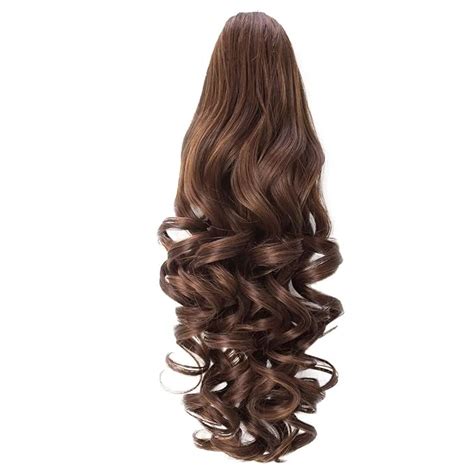 Ashkash 18" 20" Curly/Wavy Long Ponytail Synthetic Hair Extension with ...