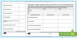PSHE Lesson Observation Form | PSHE Subject Leader Deep Dive