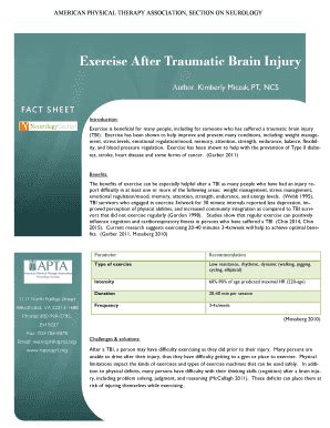 Fillable Online Exercise After Traumatic Brain Injury Fax Email Print ...