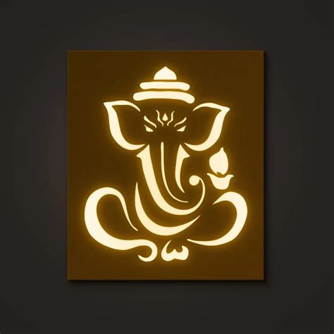 Ganpati Ji Lord Ganesha LED Acrylic Wall Decor for Living Room (12x18 ...