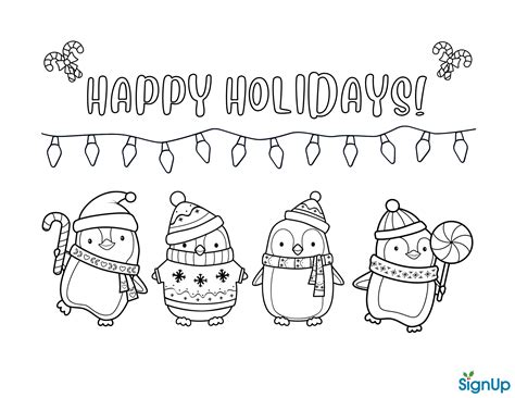 Happy Holidays Coloring Pages Printable [2025]