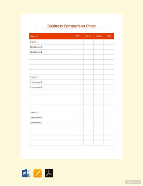 Image result for Window Comparison Chart Template