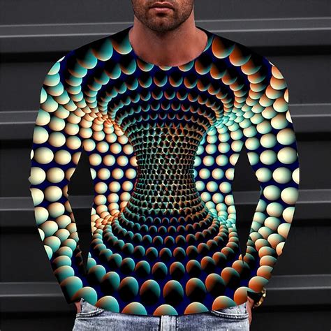 Men's Geometric Graphic Prints T Shirt Long Sleeve T shirt 3D Print ...