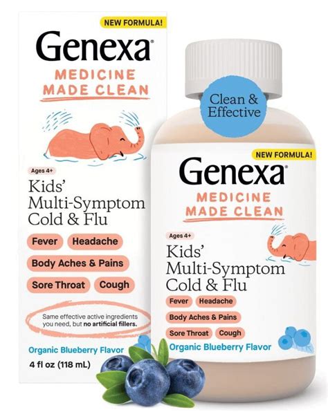 Genexa Kids' Multi-Symptom Cold & Flu Children's Liquid Cough & Chest ...