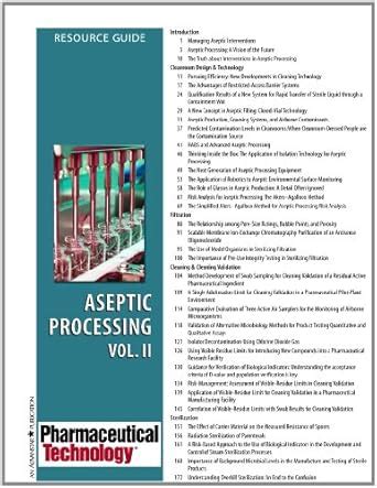 Aseptic Processing: Volume 2 : Pharmaceutical Technology: Amazon.in: Books