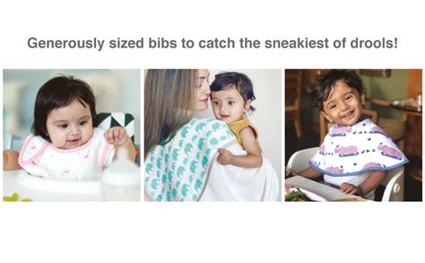 Masilo Organic Cotton Muslin Burp & Bibs Toddlers Cloth Gift Set for ...