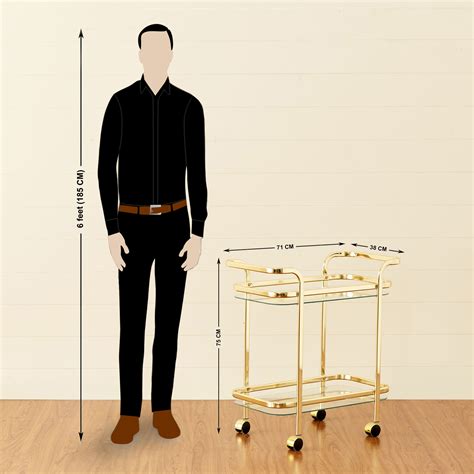 Buy Montoya Serving Trolley - Gold from Home Centre at just INR 16665.0
