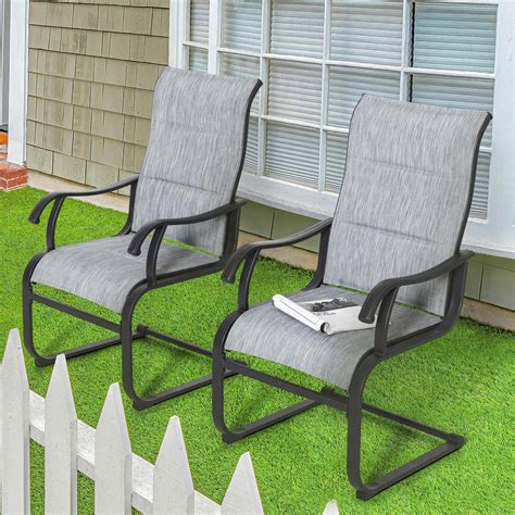 Amazon.com: NUU GARDEN Outdoor Patio Dining Chairs Set of 2, Padded ...