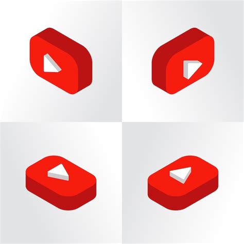 YouTube 3D-pictogram | Premium Vector