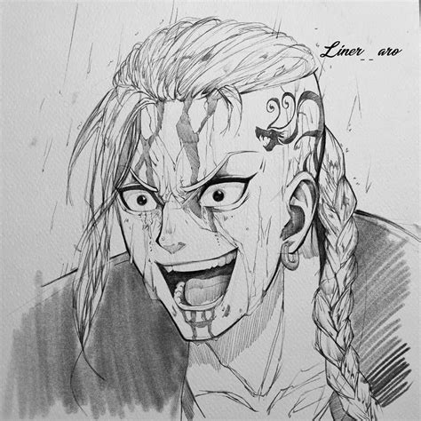 Draken from tokyo revengers | Easy manga drawings, Naruto sketch ...