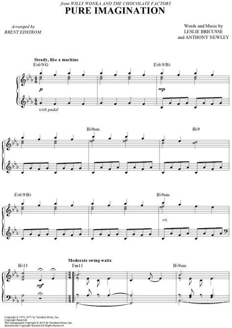 Pure Imagination" Sheet Music for Piano Solo - Sheet Music Now