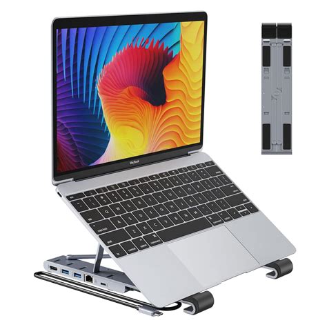 Laptop Stand with USB Ports,5 Levels Anti-Slip Portable Laptop Riser ...