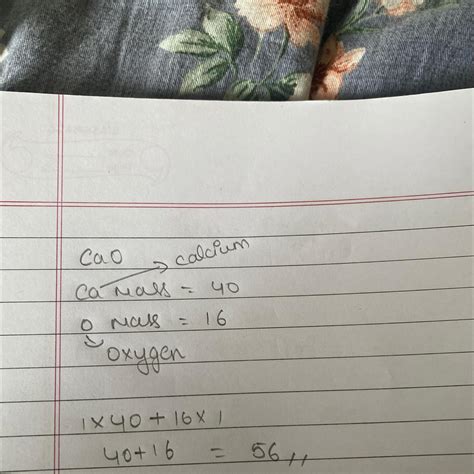 calculate molar mass of caO - Brainly.in