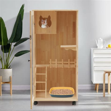 Buy Oversized Wooden Outdoor Cat Enclosure Catio Cage w Small Window ...