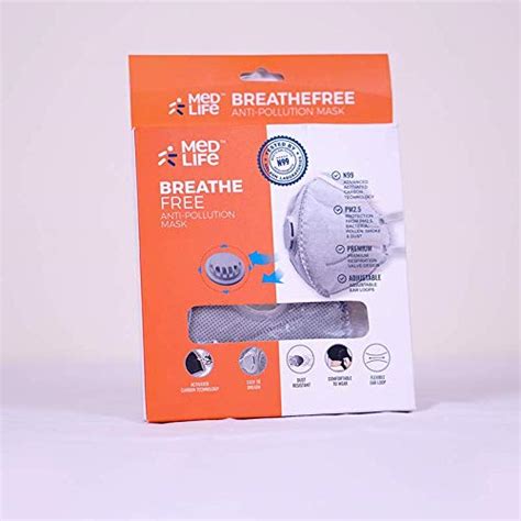 Medlife N-99 Breath Free Anti-Pollution Mask - Grey : Amazon.in ...