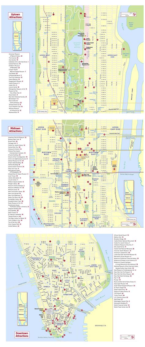 Large detailed tourist attractions map of New York city | New York | USA (United States of ...