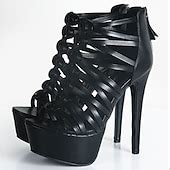 Women's Strappy Platform Stiletto Heels – Sexy Lace-Up Open Toe High ...