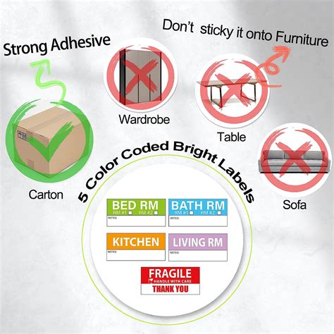 Buy Yoget 42x90mm Large Home Moving Labels for Apartment Moving, 4 ...