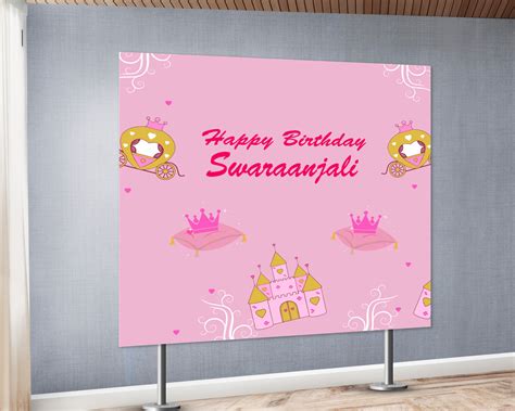 Princess Theme Personalized Square Backdrop | Party supplies – Party ...