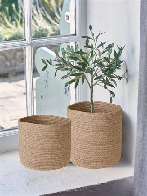 POINT SHOPPY Cotton Basket, Eco-Friendly Planters Basket for Home Decor ...