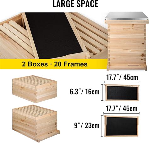 Buy Happybuy Bee Hive 20 Frame Beehive Box 10 Deep and 10 Medium Frames ...