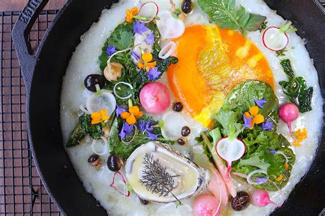 Fried Emu Egg with Oysters and Vegetables Recipe