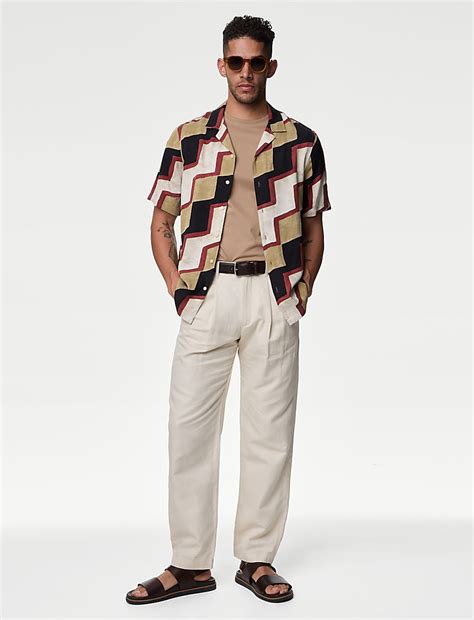 Buy Twill Cuban Collar Shirt at Marks & Spencer