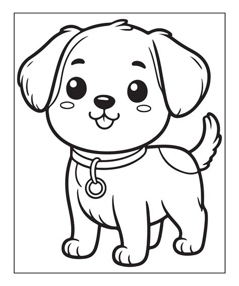 Dog Coloring page For Kids 44782100 Vector Art at Vecteezy