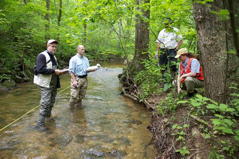 Fish and Wildlife Service employees surveying and assessing rivers and ...