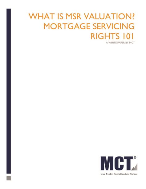 What is MSR Valuation? Mortgage Servicing Rights 101 | MCT