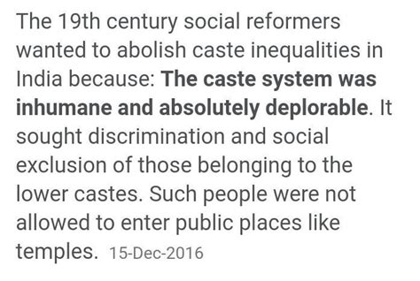 why did the 19th Century social reformer want to abolish cast ...