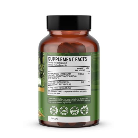 Organic Ashwagandha 2100 mg 80 Vegan Capsules Pure Organic ...
