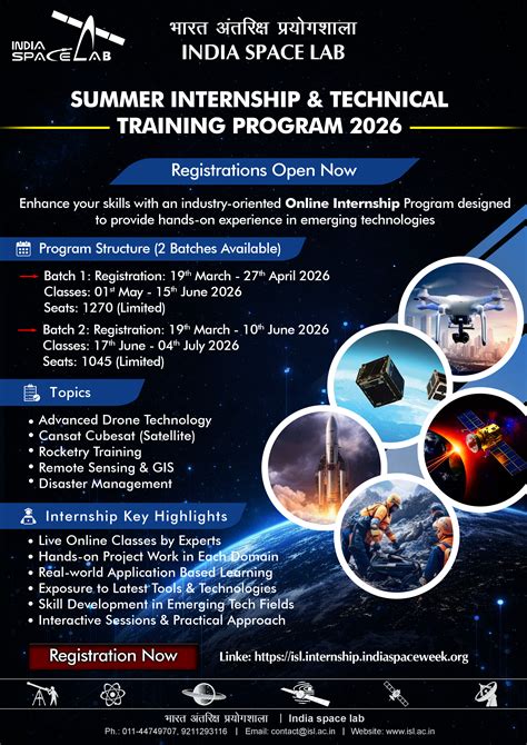India Space Lab: Summer Internship & Technical Training Program 2026 ...