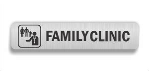 jv Stainless Steel Self Adhesive "FAMILY CLINIC 12X2.5 Inches" Signage ...