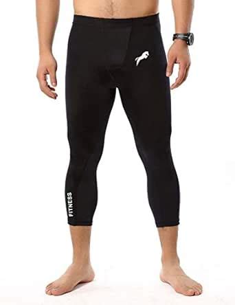 Just rider 3/4 Leggings for Men Quick Dry Compression Sports Capri ...