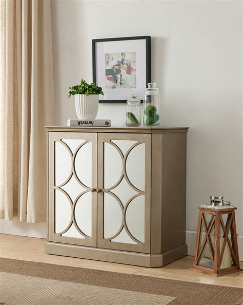 Entryway Storage Cabinet Console Table With Stable Tempered Glass Top ...