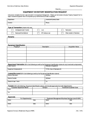CNM Equipment Inventory Adjustment Form - Blank Fillable Template ...