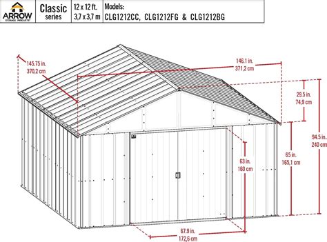 Buy Arrow Sheds Classic 12' x 12' Outdoor Padlockable Steel Storage ...
