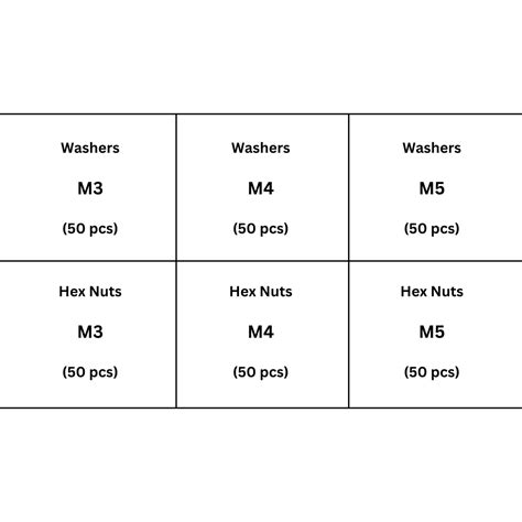 Hex Nuts and Washers Assorted Screw Pack M3, M4 & M5 (SS304) – OnlyScrews