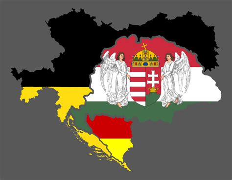 Flag map of the Austro-Hungarian empire with Austria, Hungary and Bosnia. (Google translate ...