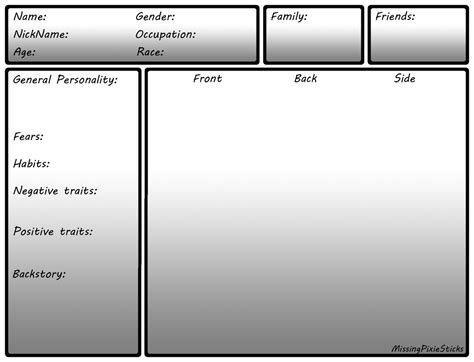 Character Sheet Template by MissingPixieSticks on DeviantArt