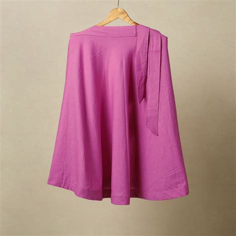 Purple Jhiri Handloom Plain Cotton Wrap Around Skirt